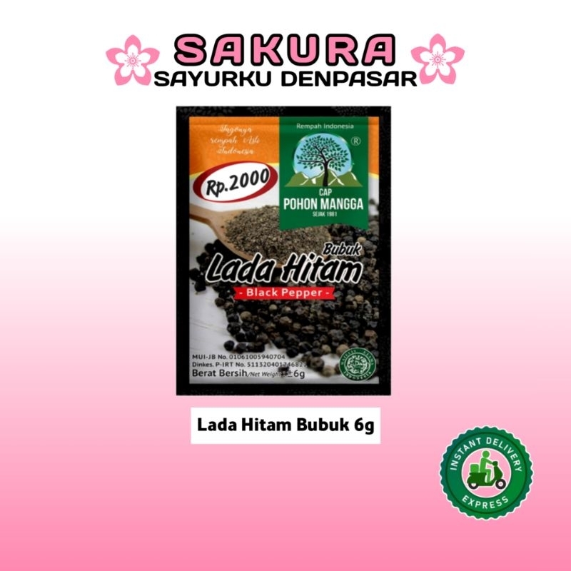 

Lada Hitam Bubuk Cap Pohon Mangga ±6g - SAKURA