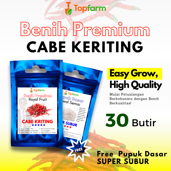 Benih Topfarm / Benih Cabe Keriting Super / Benih Cabe Keriting Terbaik / Benih Cabai Merah Buah Leb