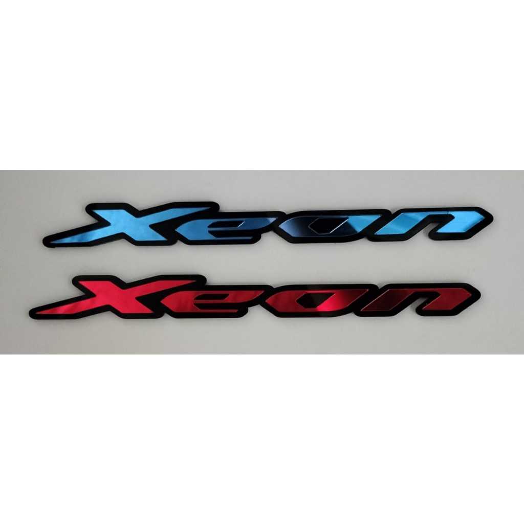 emblem 3d yamaha xeon sepasang emblem akrilik yamaha xeon stiker 3d akrilik  body motor xeon