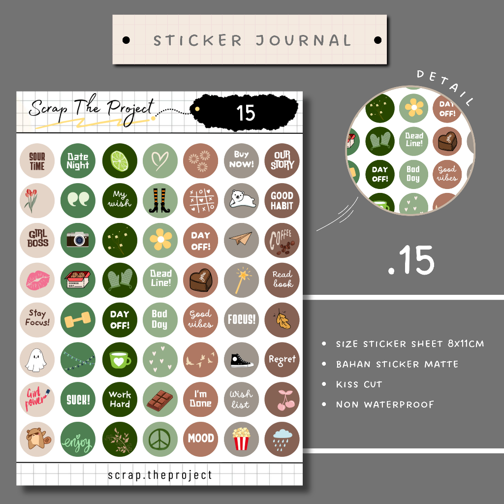 

STICKER PLANNER JOURNAL / DAILY DECO STICKER / STP - 15
