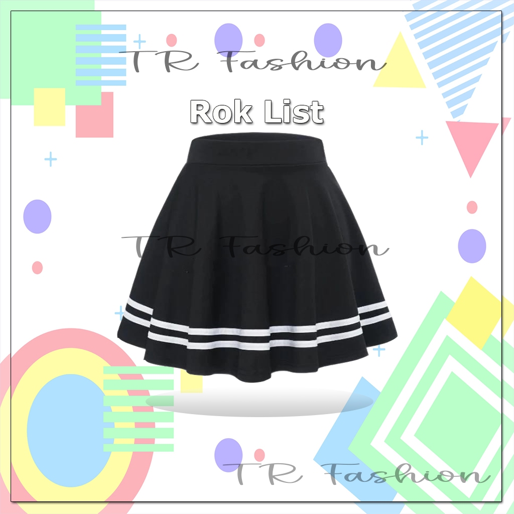 Rok Pendek Wanita List Putih Hitam Terbaru Rok Pendek Wanita rok pendekk wanita jumbo rok mini rok m
