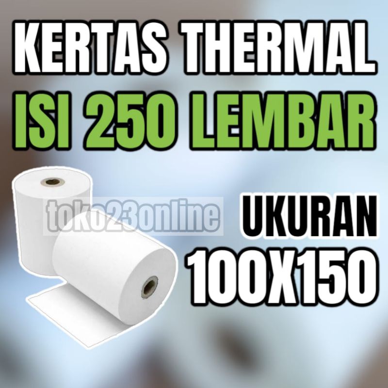 

LABEL THERMAL 100X150 ISI 250 PCS / KERTAS THERMAL 100 X 150 ISI 250 PCS / RESI THERMAL ONLINESHOP 100MMX150MM / 100MM X 150MM ROLL DAN LIPAT / ROLL ISI 350 PCS DAN 500 PCS