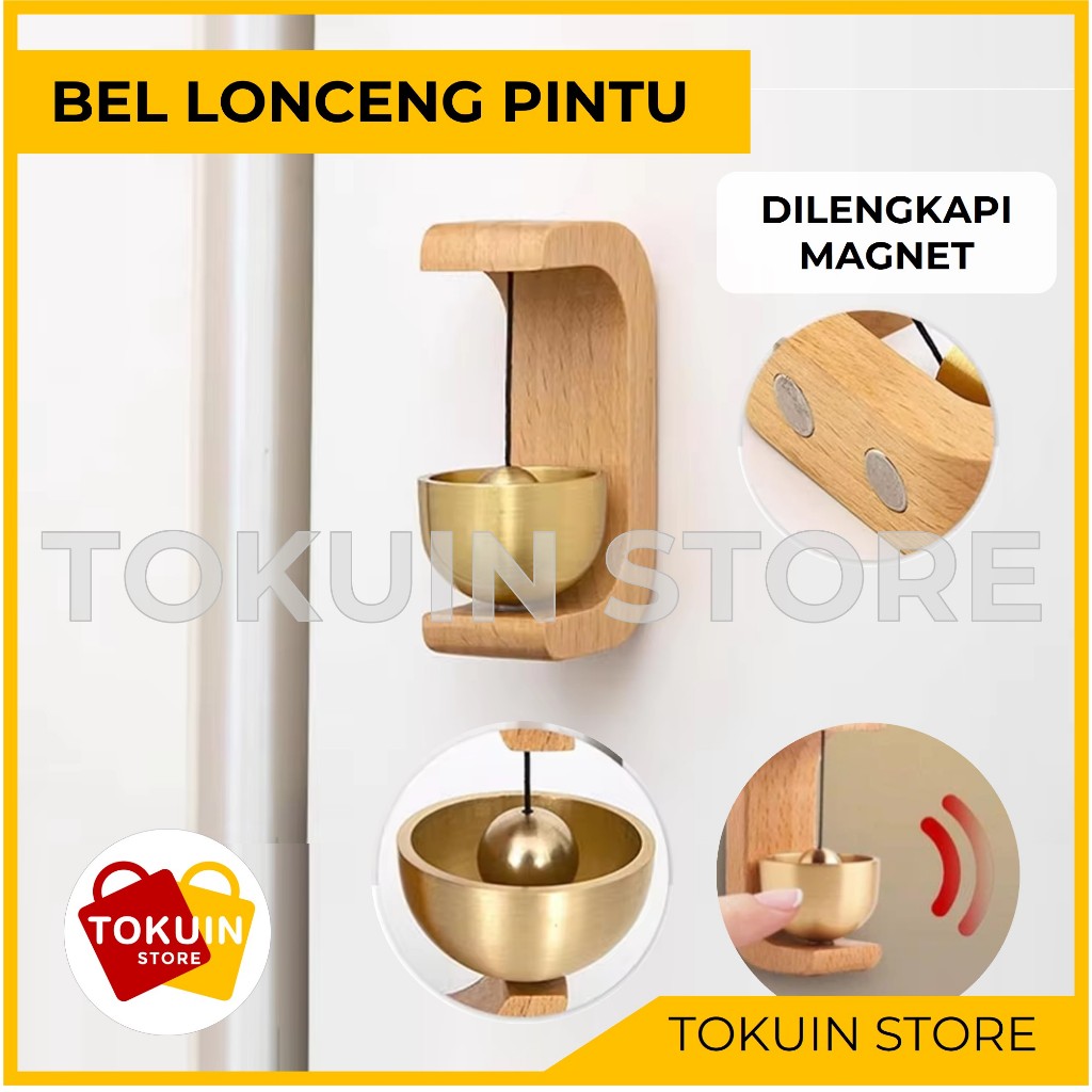 Bel Lonceng Pintu Doorbell Dekorasi Bel Lonceng Tempel Mini Toko Apartemen Rumah Kulkas