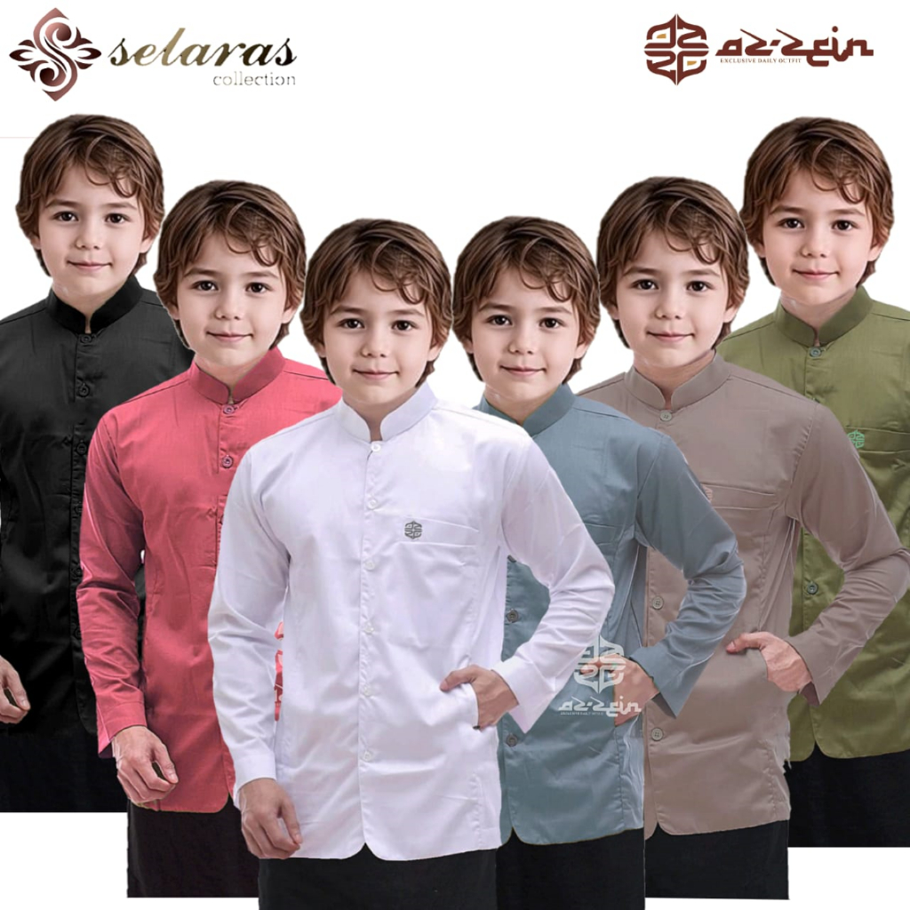 Baju Koko Anak Laki-laki Lengan Panjang Koko Anak Semi Jas Koko Motif Habaib Koko Anak Usia 5-14TH