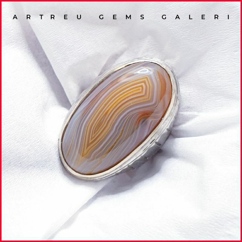 Batu Sulaiman Motif Berpola ( 3D ) Kantong Semar | COD Bisa | Cincin Batu Akik Ring 5-10