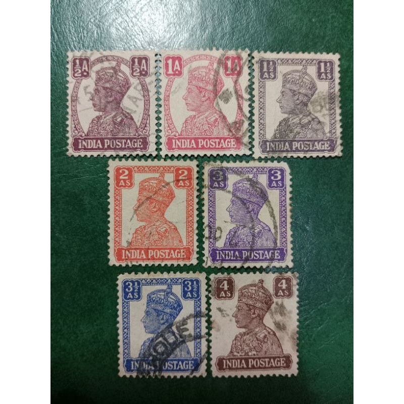 

Prangko India 7 Pcs King George VI Tahun 1941-1943 USED