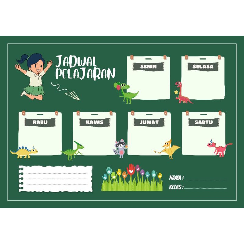CETAK JADWAL PELAJARAN SEKOLAH