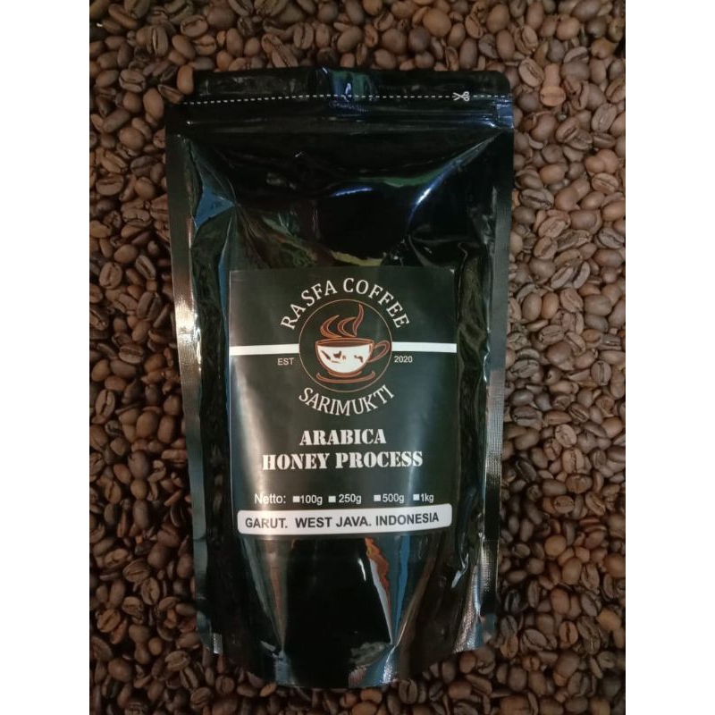 

KOPI ARABICA HONEY 250 gram ASLI GARUT JAWA BARAT/RASFA COFFEE SARIMUKTI