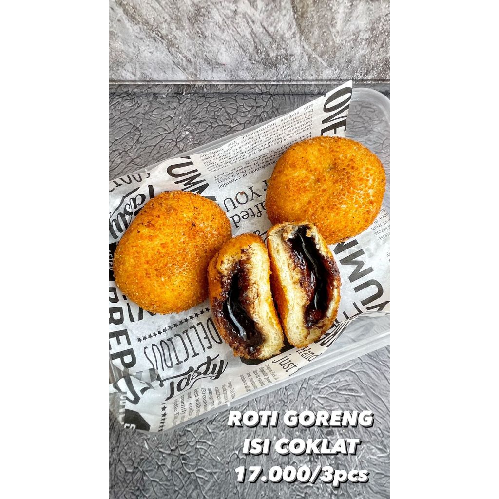 

Roti Goreng Isi Coklat - 3 Pcs - Ready to Eat - Ready Setiap Hari