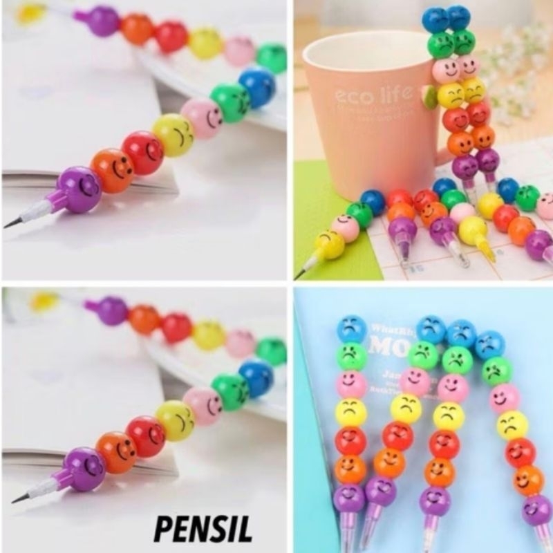 

Pensil cabut bentuk sate emoticon , crayon susun 7 warna emoticon (1 pcs) / Pensil susun sambung bentuk sate, crayon bentuk sate / Pensil bensia bentuk sate, crayon bentuk sate emoticon