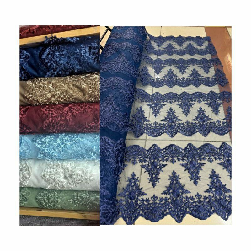SALE Kain tile renda Bahan renda bordir Brokat renda Kain pinggiran Bahan kebaya