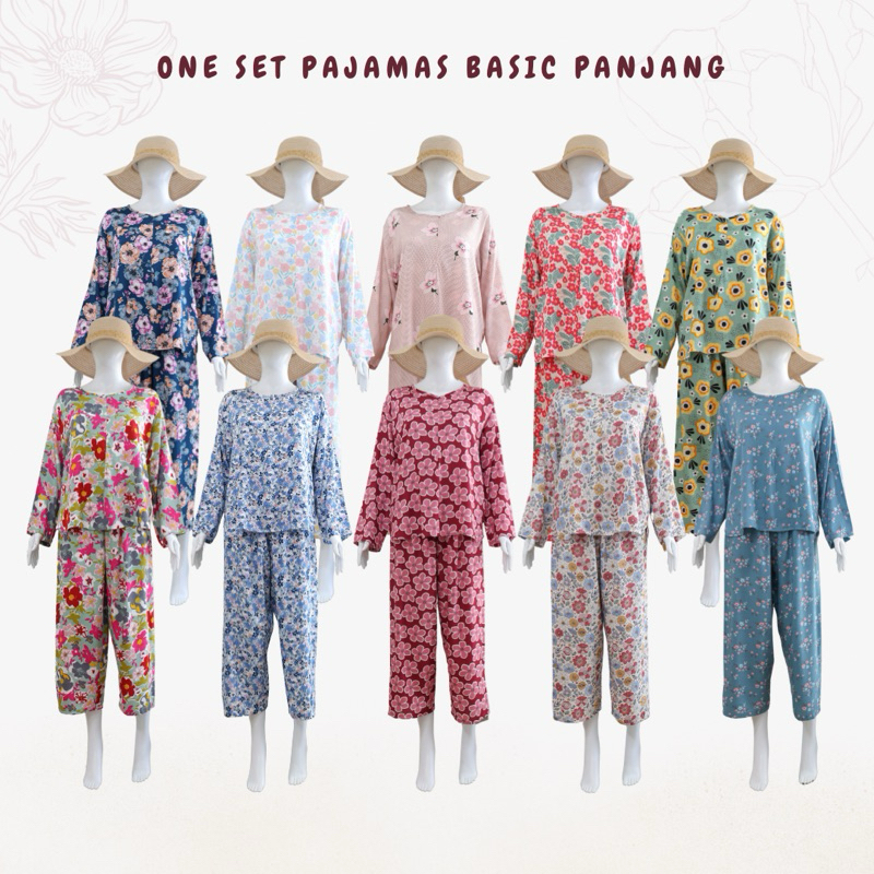 One Set Pajamas Rayon Lengan panjang / Piyama Busui rayon import / grosir piyama murahi