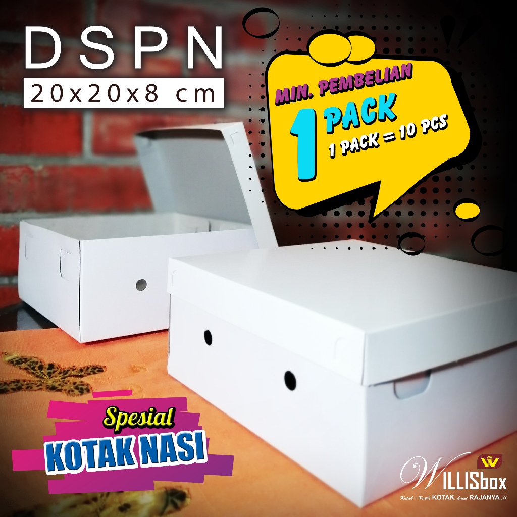 

Box Nasi Kotak 20x20x8 DSPN XTRA Tebal Polos / Kotak Nasi, Kotak Kue, Kotak Ayam Bakar, Catering Box