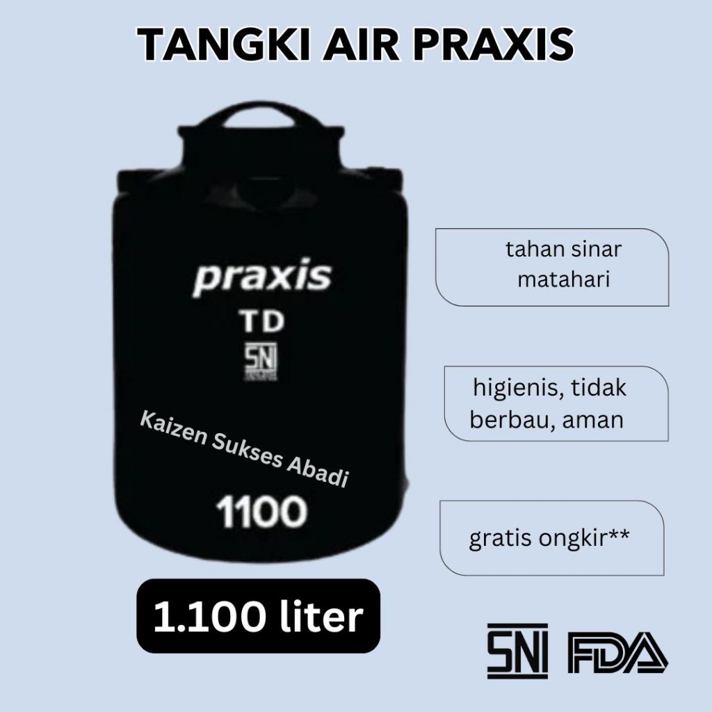 tandon toren tangki air mpoin praxis kerang TD 1100 1000 liter terdekat termurah di surabaya sidoarj