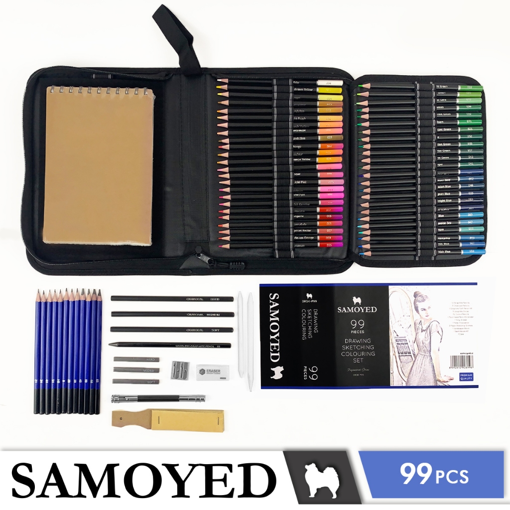 

SAMOYED DRSK-P99 Peralatan Pensil Gambar Sketsa Warna / Professional Drawing Sketching Colouring Set