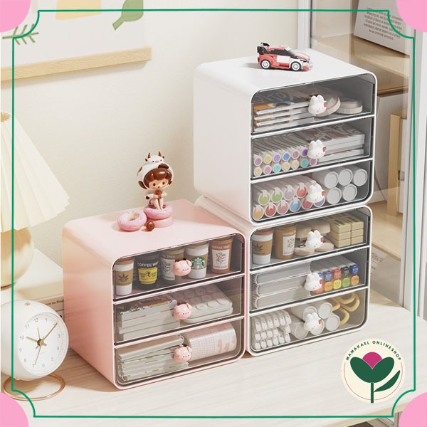 Carrot rabbit acrylic storage laci mini rak serbaguna organizer desktop lucu cute aesthetic MK1777