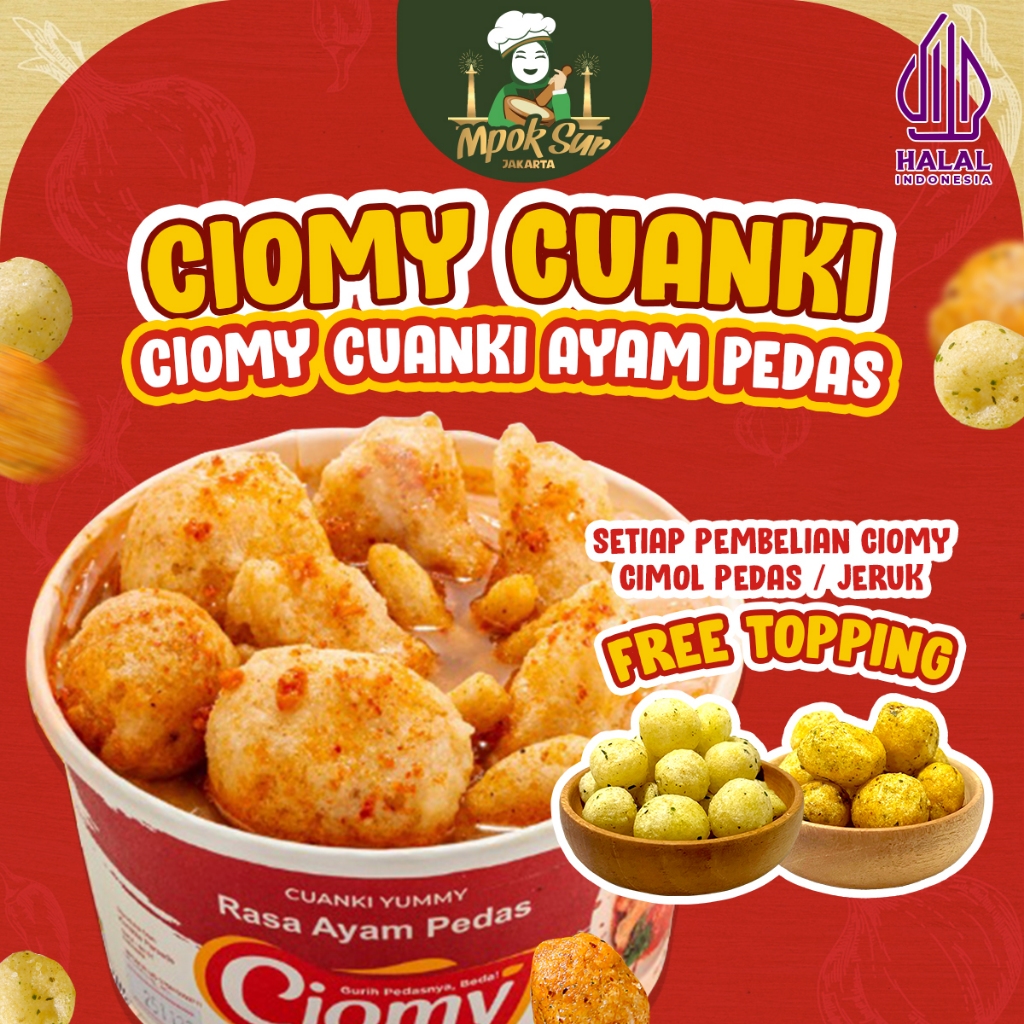 

Mpok Sur - Ciomy Cuanki Ayam Pedas Cuangki Ciomy Cup Besar Halal Non MSG