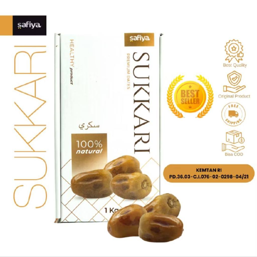 

Kurma Sukari 1 Kg | Kurma Raja Sukkari Dates Basah Lembut Quality Premium Oleh-Oleh Haji Umroh