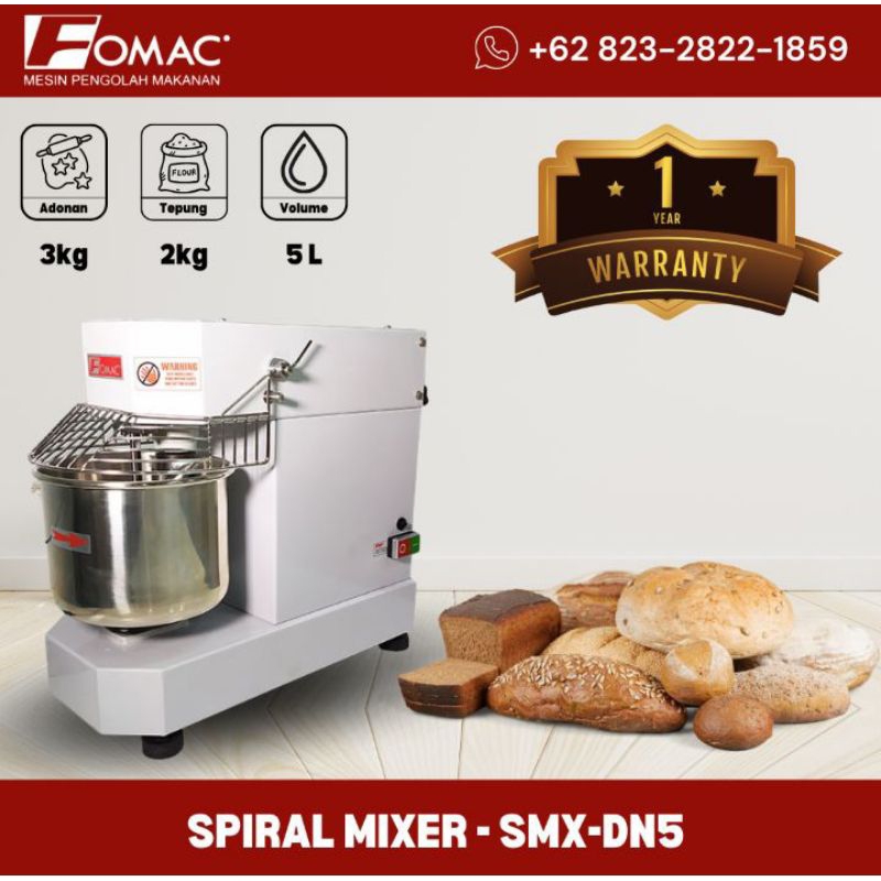 Mesin Pengaduk Adonan | Spiral Mixer FOMAC SMX-DN5