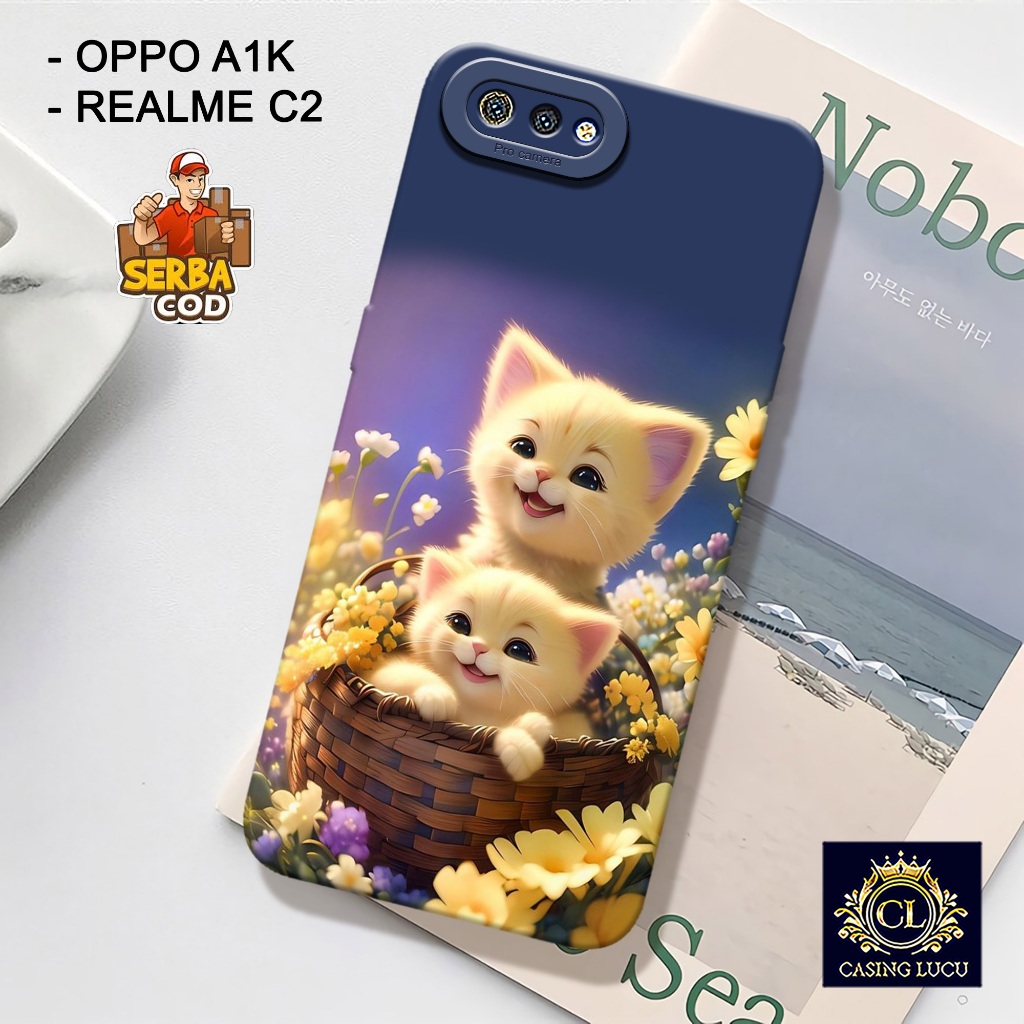 Case Realme C2 / Oppo A1K - Fashion Case Kucing - Softcase Realme C2 / Oppo A1K - Casing Realme C2 /