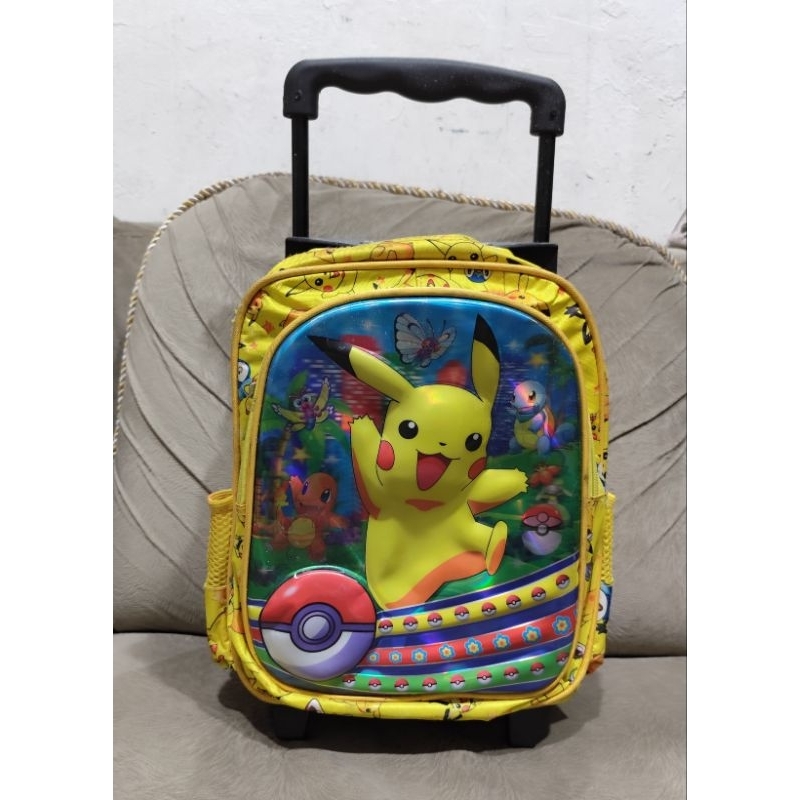 Tas Troli Pokemon pikachu Preloved motif batok timbul 3D
