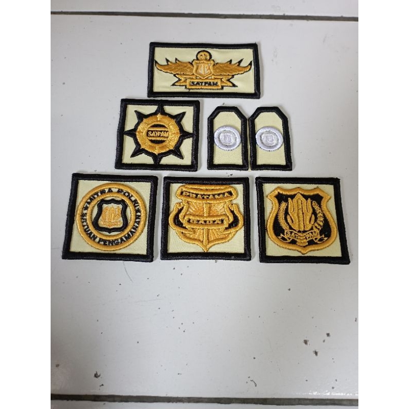 Atribut satpam terbaru.atribut satpam timbul.bordir logo satpam  terbaru