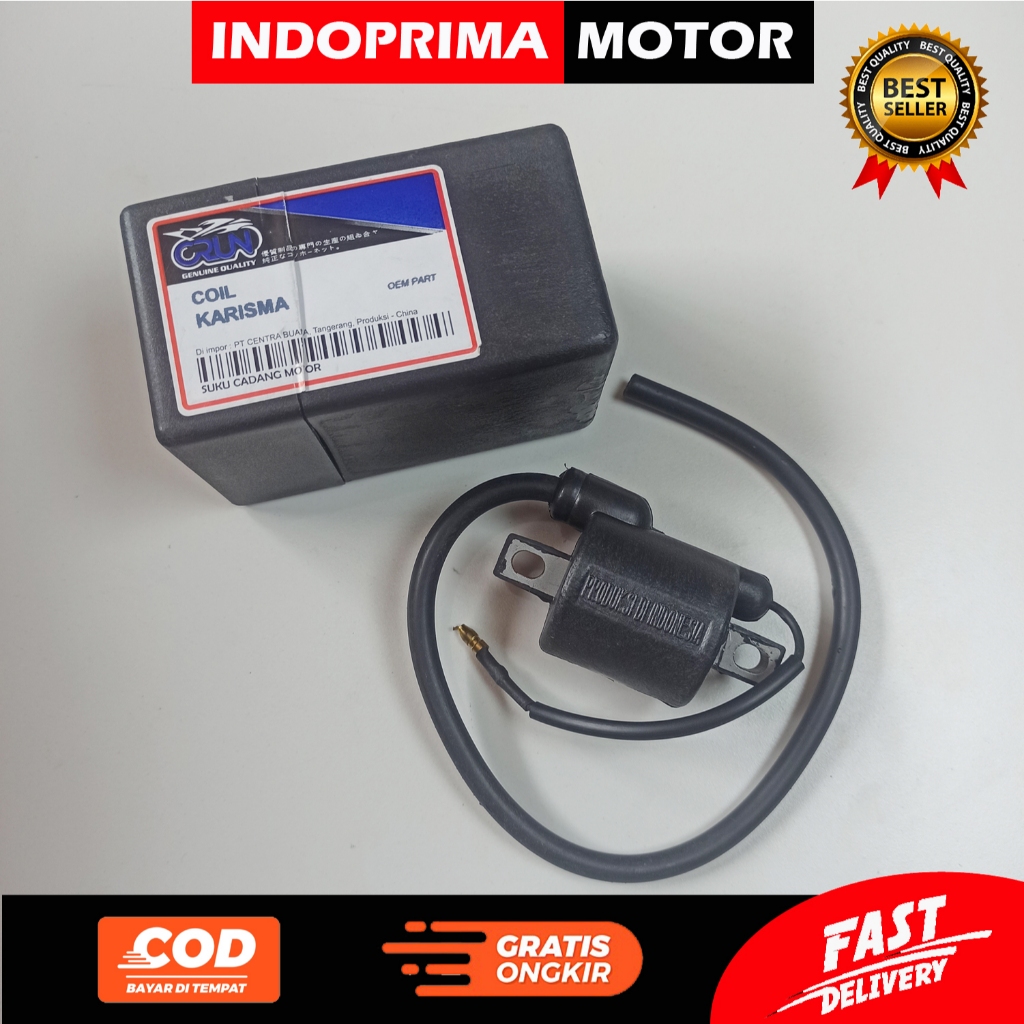 CRUN COIL BUSI HITAM KARISMA. kuil pengapian honda karisma. kirana dan supra x 125