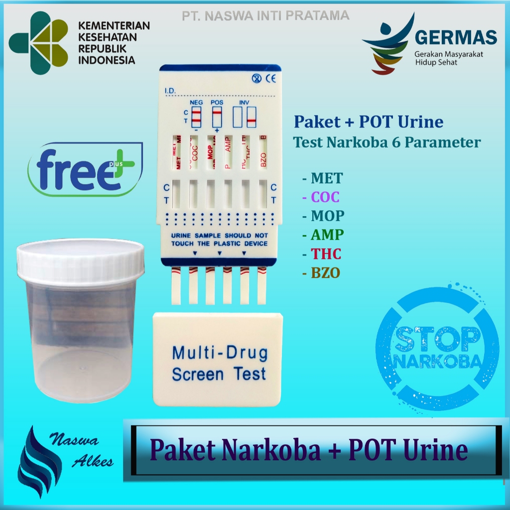 Paket Narkoba Test 6 Parameter Test + POT Free+