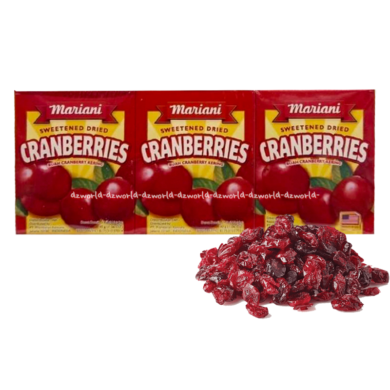 

Mariani Cranberries 6pack Buah Kranberi Kering Sweetened Dried Untuk Kue Masakan Kranberies