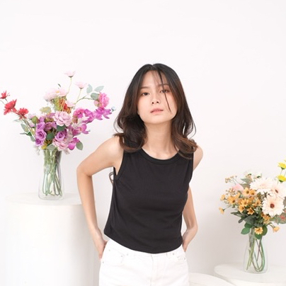 Elena Top - 24H.WEAR - Atasan Wanita tanktop hitam | baju lengan pendek cewe minimalis basic