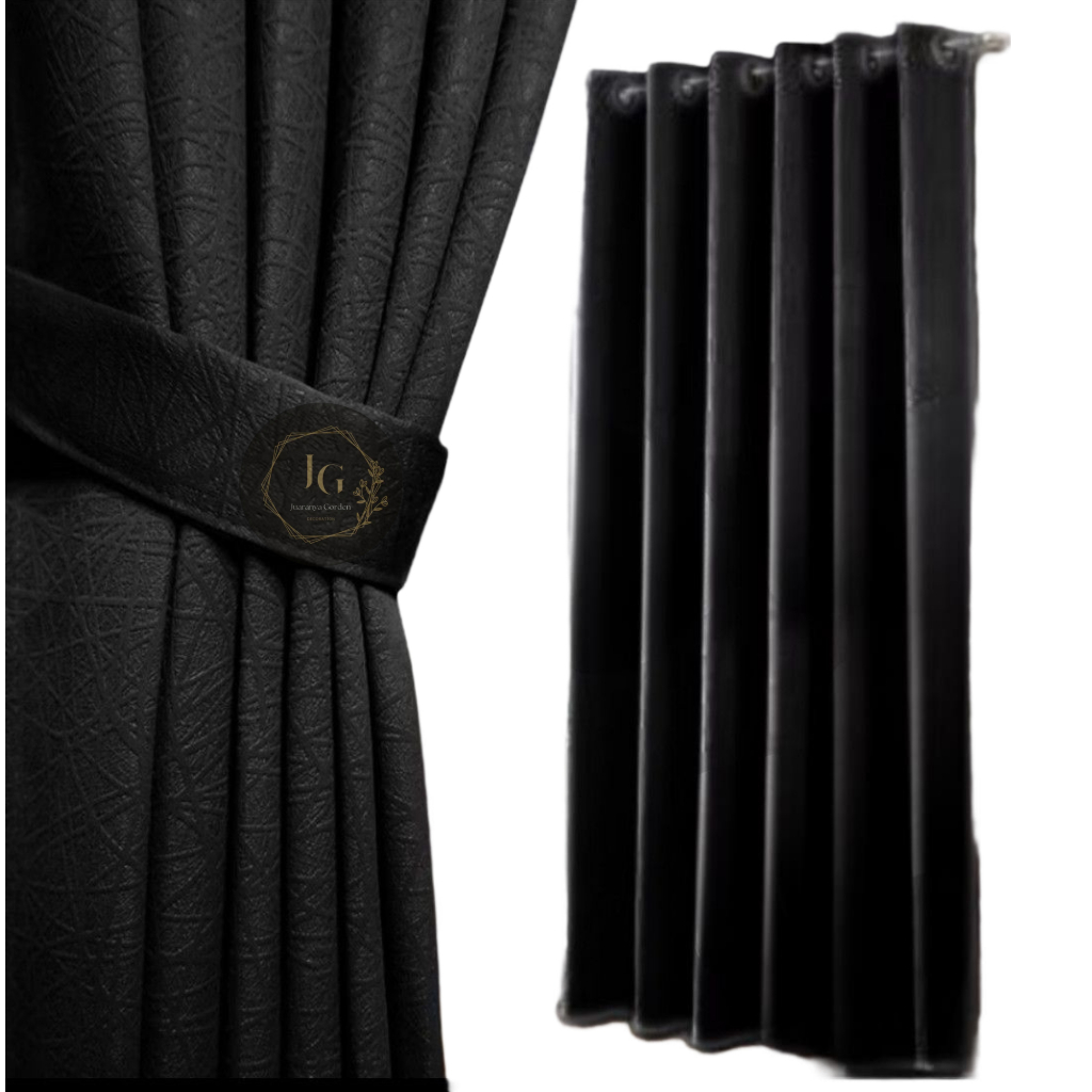 Gorden Blackout Polos Premium Import Gordyn Jendela Pintu Horden Kamar Minimalis Panjang Pendek
