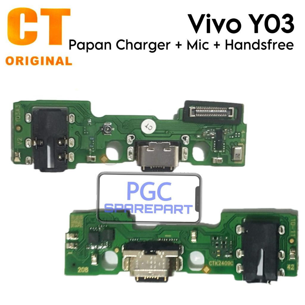 Papan Konektor PCB Charger Mic + Handsfree Vivo Y03 / V2332 - Flexible Flexibel Fleksibel Fleksible 