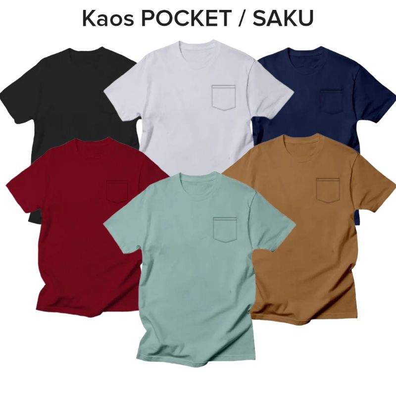 Kaos Pria Saku Polos Pria dan Wanita Kaos Distro Pria Kaos Pria Pocket Saku Premium
