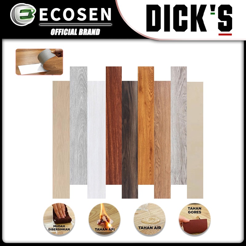 DICKS Vinyl Stiker Lantai Kayu 91.4 cm X 15.2 cm Vinyl Lantai Premium Flooring Vinil PVC High Qualit