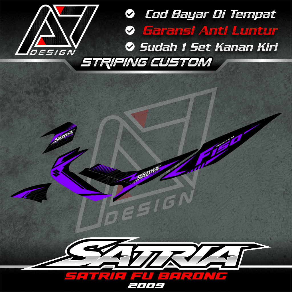 STRIPING SATRIA FU BARONG 2008 MOTIF CUSTOM SIMPLE - DECAL SATRIA FU BARONG / BAHAN DECAL VYNIL