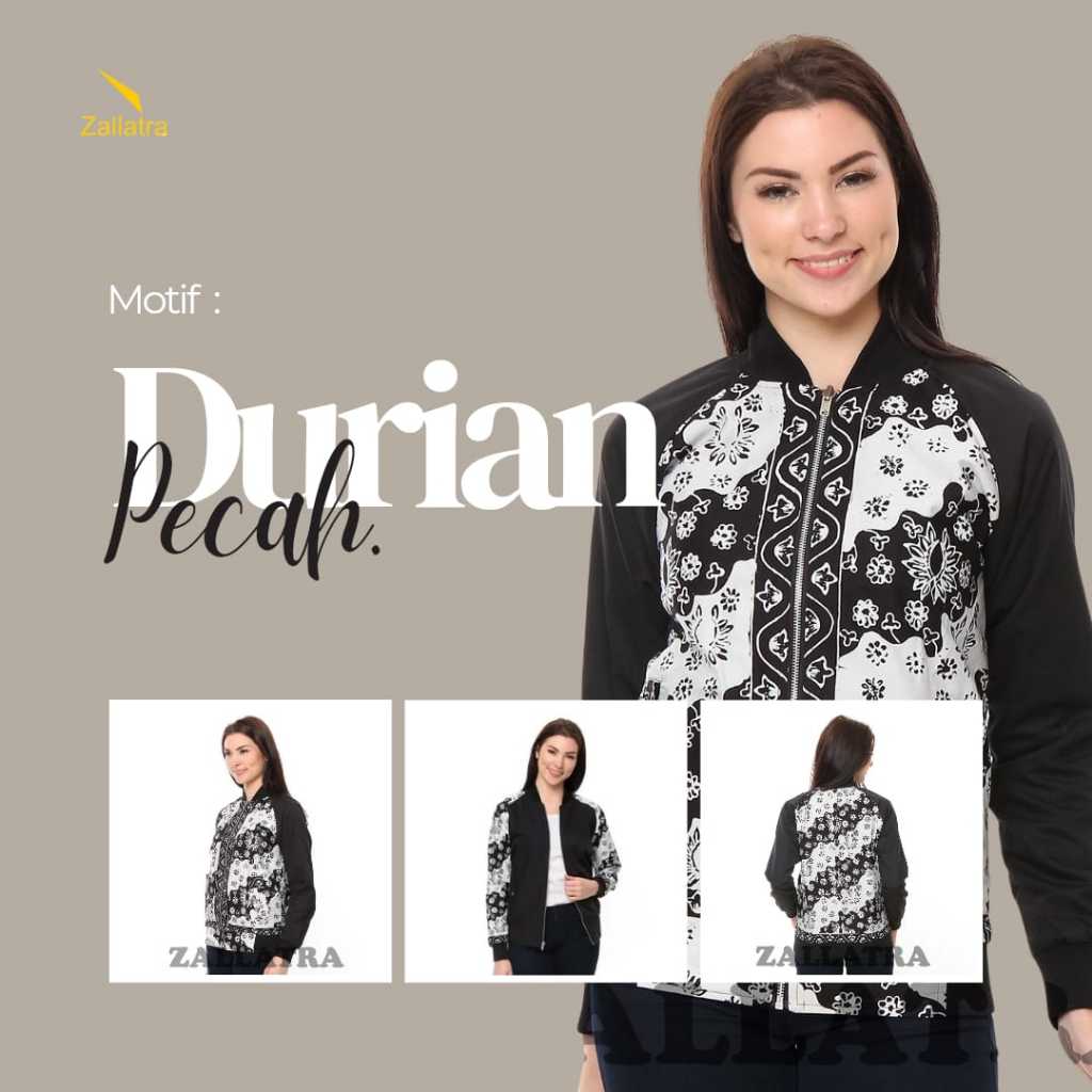 Jaket Bomber Batik Asli Jambi Berkualitas - Zallatra JK12