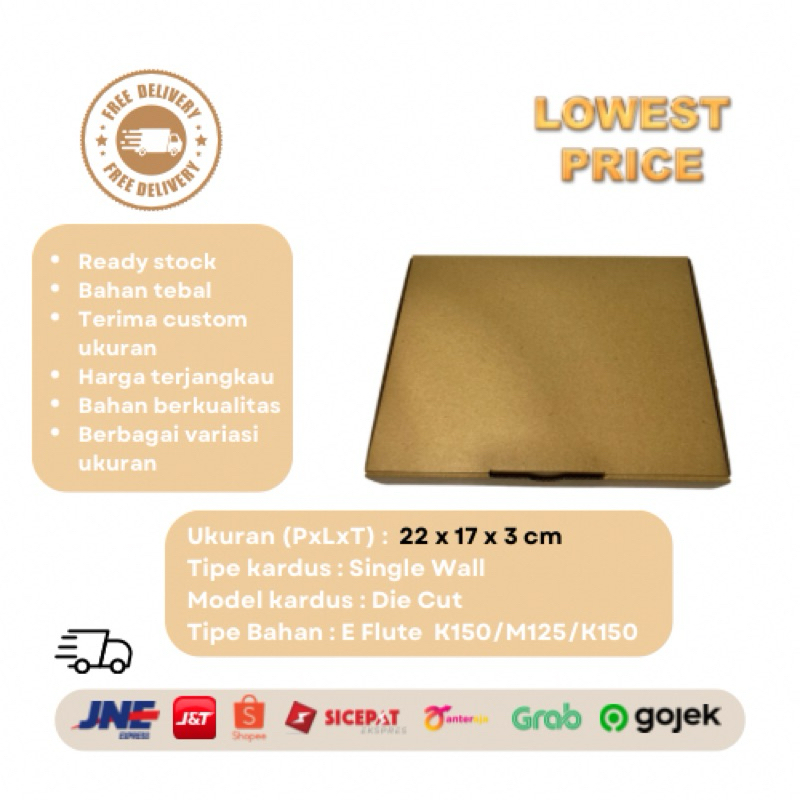 

Kardus Uk 22 x 17 x 3 CM Die Cut