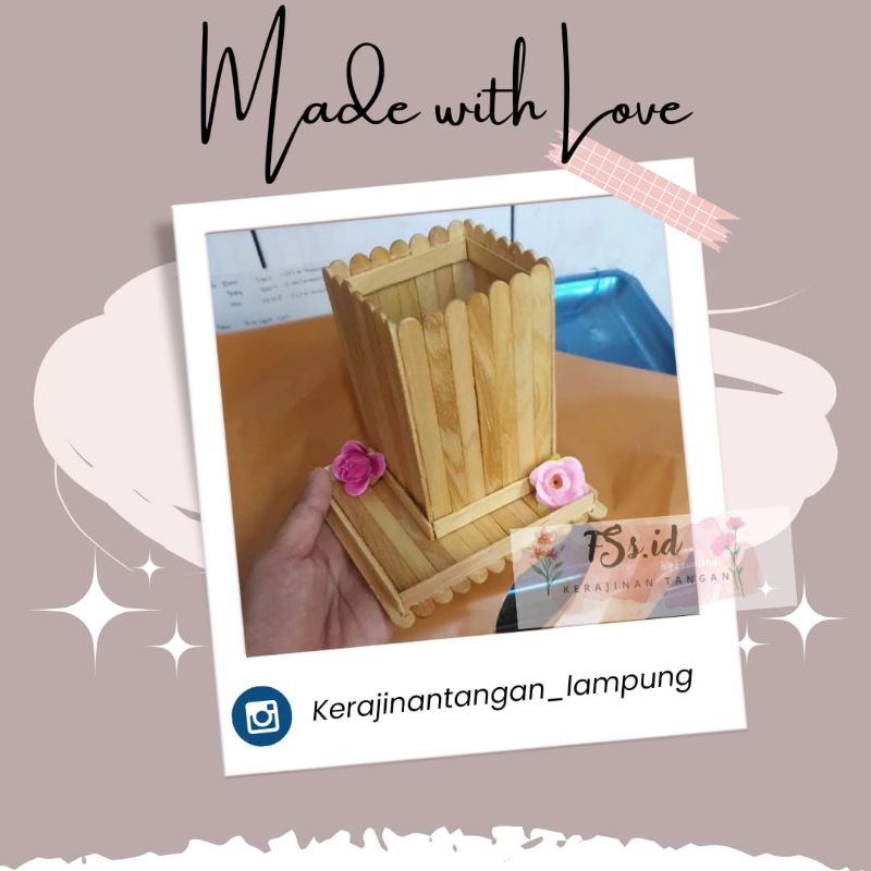 

kerajinan tempat pensil dari stik es krim (no 1)