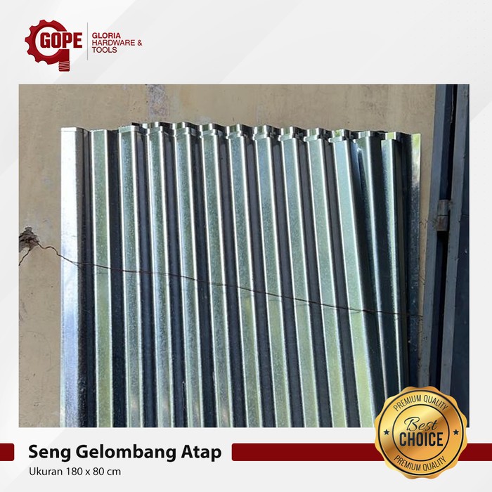 Seng Gelombang Atap Lembaran Ukuran 180 x 80 Cm