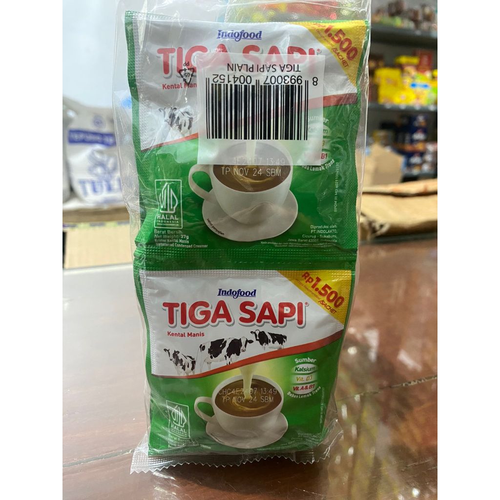 

Susu Tiga Sapi Kental Manis Putih 6 Sachet x 37GR