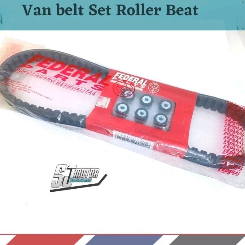 V-Belt Vanbelt + Roller Assy FEDERAL - KVY -  Beat Spacy Scoopy Karbu