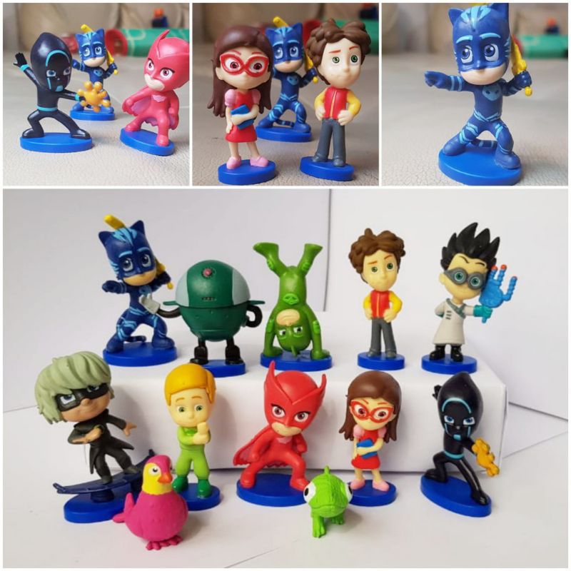 Mainan anak Figure PJ Masks 12 pcs toys superhero catboy owlette gekko pjmask toy super hero pjmasks