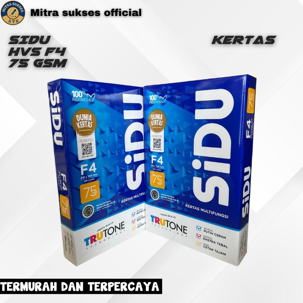 

KERTAS HVS F4 SINAR DUNIA / SIDU 75 GR [1 RIM]