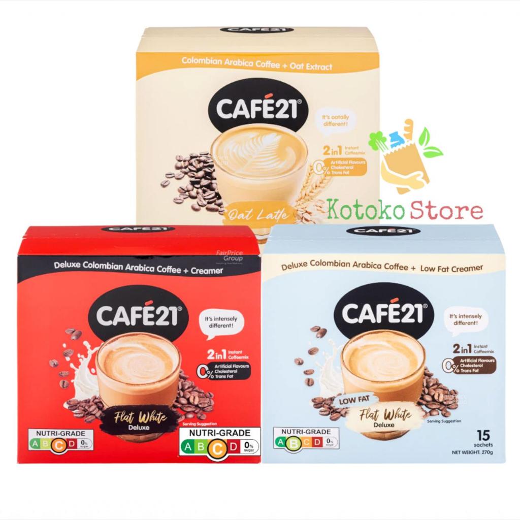 

Cafe 21 Flat White Deluxe Low Fat Oat Latte / Kopi Cafe21