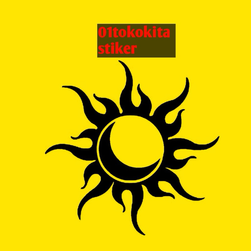 Sticker cutting bulan matahari variasi sepeda montor helmet Stiker cuting motor helm tanda gerhana m