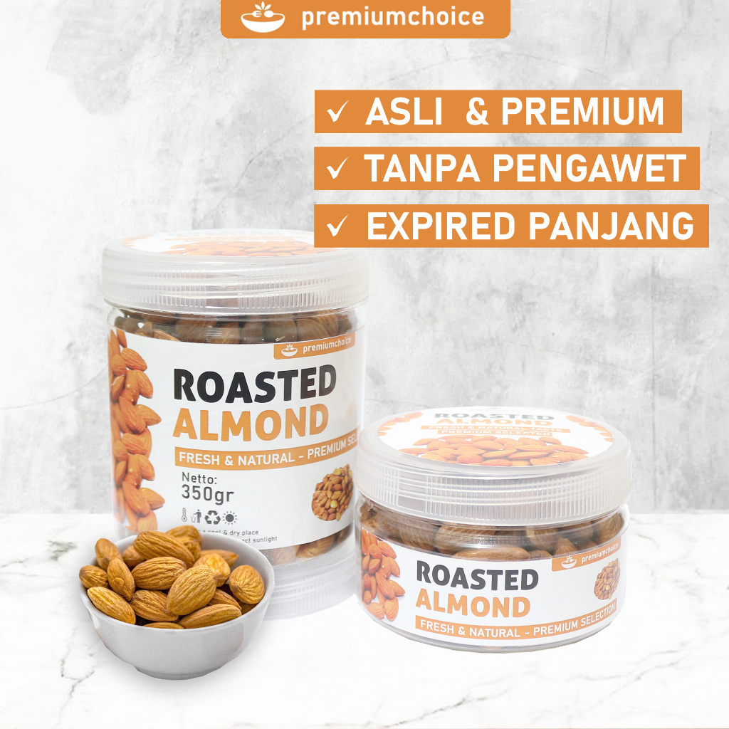 

KACANG ALMOND ROASTED Panggang Premium Original Natural Organik Untuk Hampers Gift Suguhan Lebaran