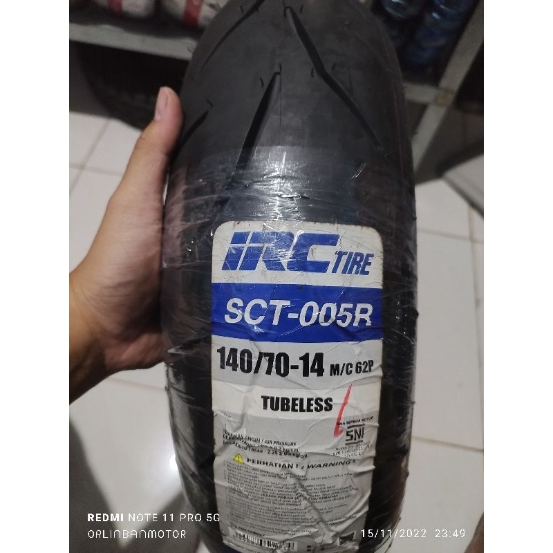 Ban IRC 140/70-14 Tubles/Ban IRC Belakang Xmax/Ban IRC SCT005R 140/70-14 Tubles/Ban Original Belakan