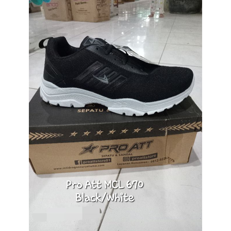 SEPATU SEKOLAH/ SEPATU PRO ATT PC 870/MCL 670 BLACK WHITE