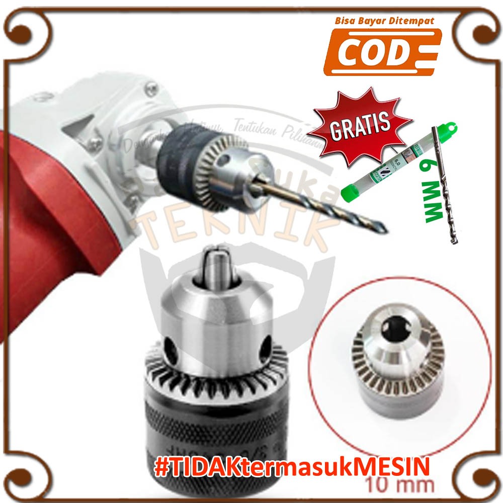 Chuck Kepala Bor 10 mm Drat Gerinda Mandrel Adaptor Gerinda Table Saw