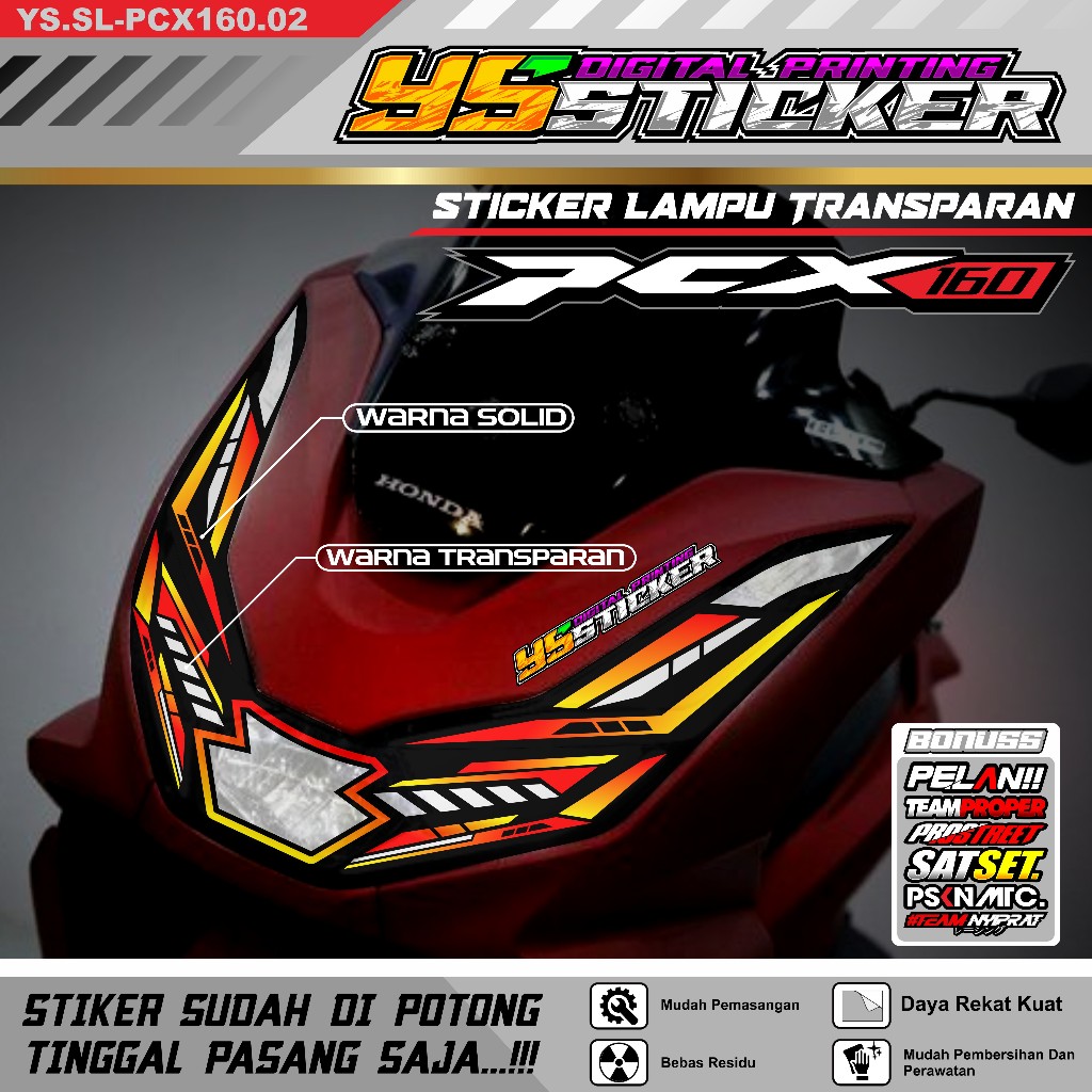 STIKER Alis lampu PCX 160 - variasi lampu alis variasi head lamp PCX 160 Viral terbaru list variasi 